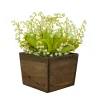 10 in. Spring Green Lily-of-the-Valley Flowers in Wood Box