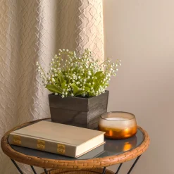 10 in. Spring Green Lily-of-the-Valley Flowers in Wood Box