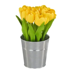 9 in. Spring Light Yellow Tulip Bouquet