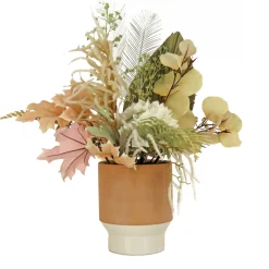 32 in. Spring Potted Plant Table Decoration with Assorted Palms, Leaves, Hydrangea