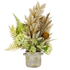 33 in. Spring Potted Plant Table Decoration with Hydrangea Blooms, Assorted Palms