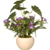 18 in. Spring Purple Flower Blooms Potted Plant in a Cream Ceramic Pot