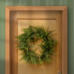 22 in. Spring Wreath with Boston Fern Leaves