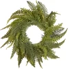 36 in. Spring Wreath with Fern Leaves and Flowing Green Stems