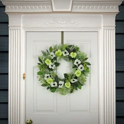 24 in. Spring Wreath with Rose and Anemone Blooms