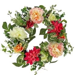 22 in. Spring Wreath with Tulip, Poppy, and Buttercup Blooms