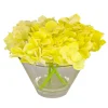 8 in. Spring Yellow Hydrangea Bouquet in Glass Vase