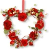 20 in. Valentine's Floral Heart Red Roses Wreath