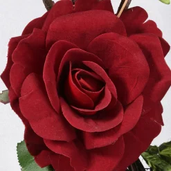 20 in. Valentine's Floral Heart Red Roses Wreath