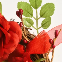 16 in. Valentine's Floral Heart Rose Wreath