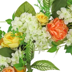 24 in.Spring Wreath with Lemons, Hydrangeas, and Buttercups