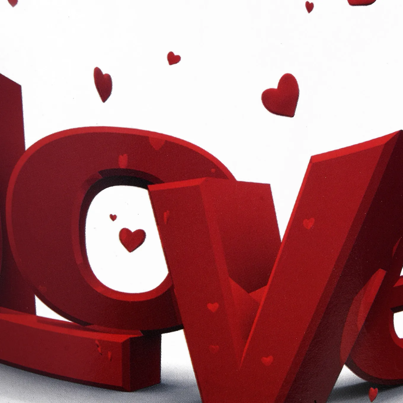 2 Piece Valentine's 'LOVE' Tin Pots Decorated with Red Hearts