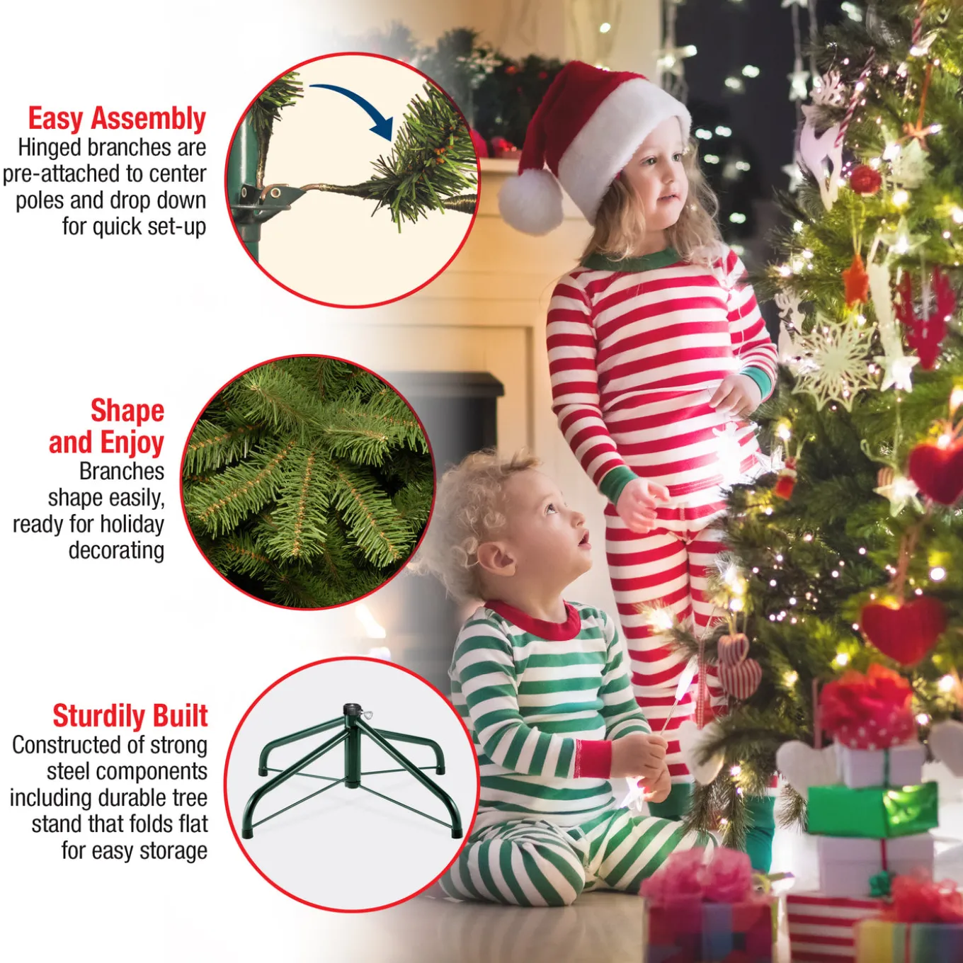 9ft. Pre-Lit Carolina Pine Tree with Clear Lights with 900 Clear Lights