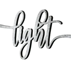 4-Piece Hannukah Place Setting Message Decor, Curly Script Writing In Silver, 10 in