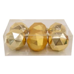 6-Piece Shatterproof Geometric Gold Ornaments
