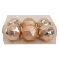 6-Piece Shatterproof Geometric Silver Ornaments