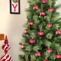 6-Piece Shatterproof Snowflake Red Ornaments