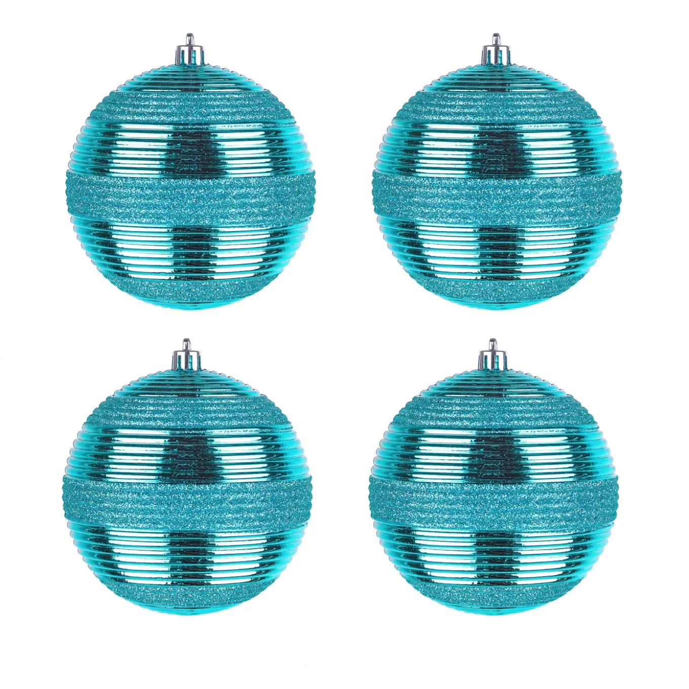 4-Piece Shatterproof Swirling Blue Ornaments
