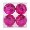 4-Piece Shatterproof Swirling Pink Ornaments