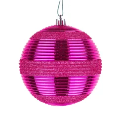 4-Piece Shatterproof Swirling Pink Ornaments