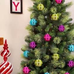 4-Piece Shatterproof Swirling Pink Ornaments