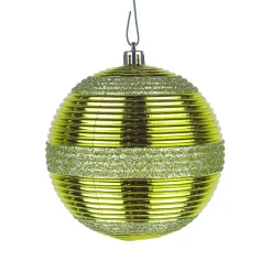4-Piece Shatterproof Swirling Lime Green Ornaments