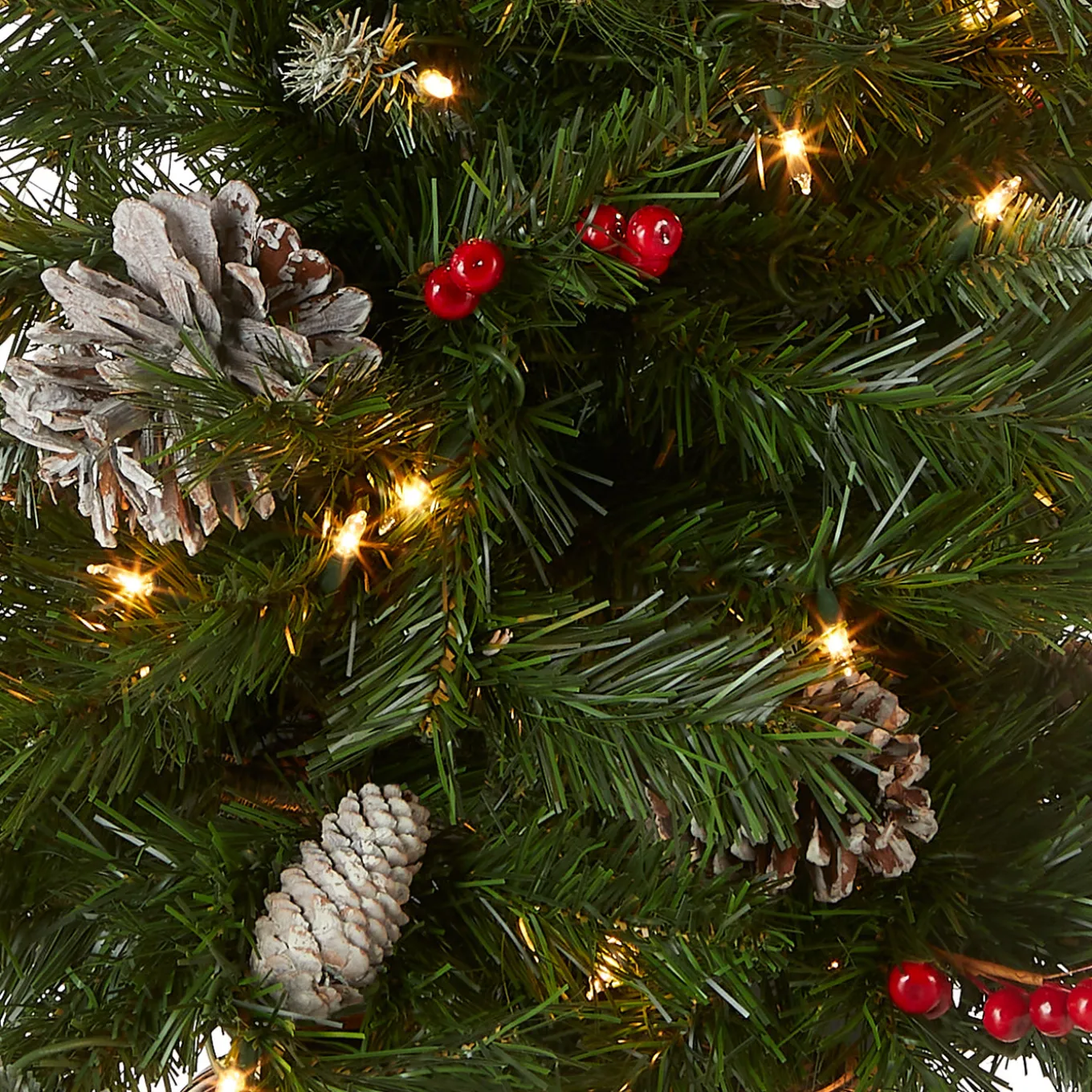 Pre-Lit Frosted Berry Assortment with 2 Entrance Trees, 1 Wreath, 2 Garland