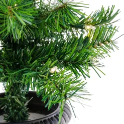 Pre-Lit Warm Welcome Assortment Set of 2 Entrance Trees, 1 Wreath